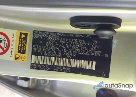 2013 Toyota Highlander Base Plus V6 z USA, uszkodzony, nr VIN 5TDZK3EH2DS100380